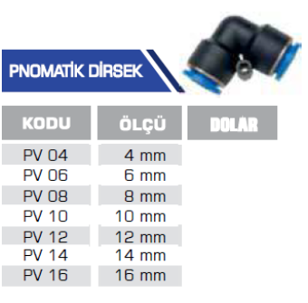 PNOMATİK DİRSEK